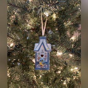 Bradford Editions Spring Blossom Cottage Porcelain Birdhouse Christmas Ornament